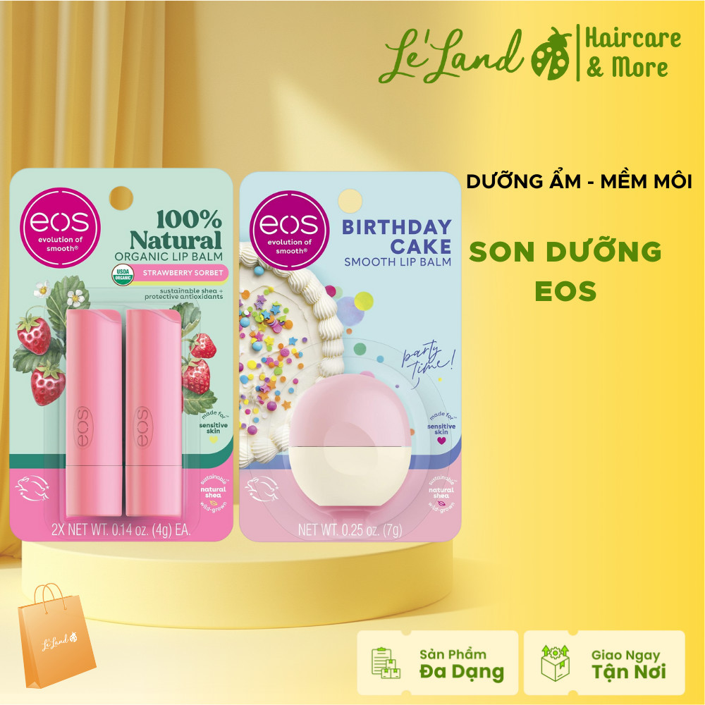 Son dưỡng ẩm môi EOS 100% Natural & Organic Lip Balm Sticks
