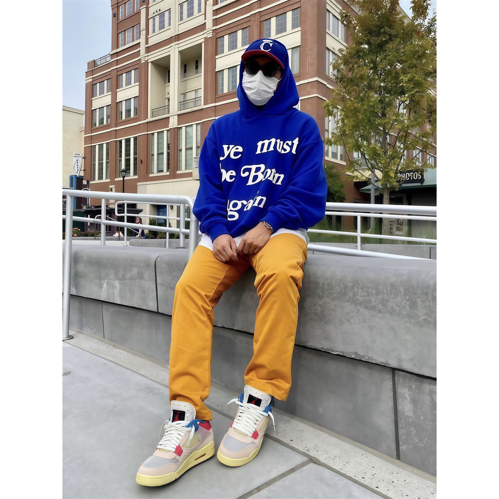OVVZ Jerry Same Style CPFM Reborn Foam Letter Print Autumn/Winter Fleece-Lined Hooded Sweatshirt Tre