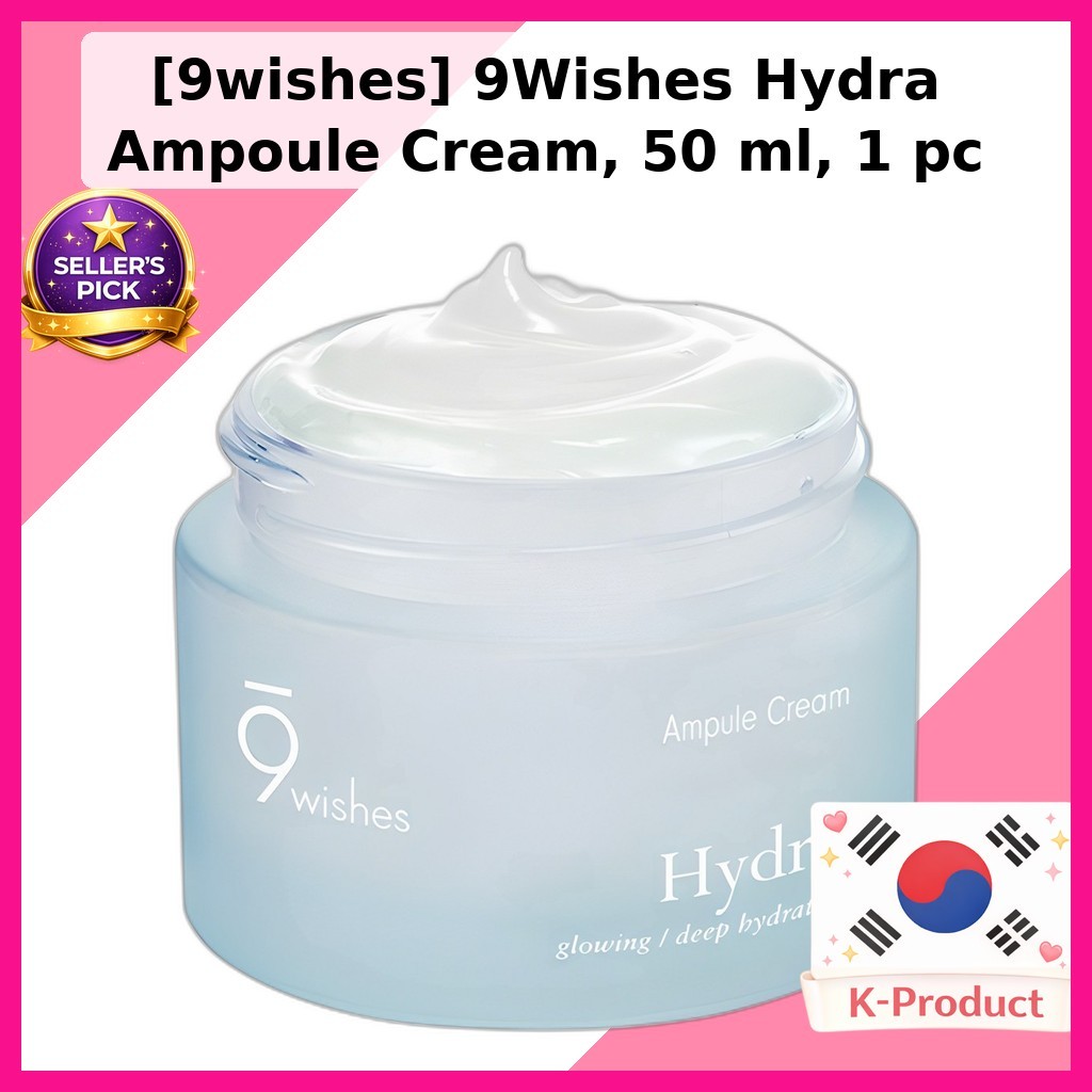 [9wishes] 9Wishes Hydra Ampoule Cream, 50 ml, 1 cái / Kem Ampoule Hàn Quốc / Dewy Finish / Chính hãn