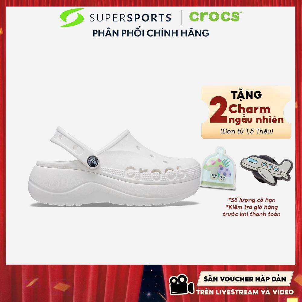 Giày Clog Nữ Crocs Baya Platform - Trắng - 208186-100 ADS01 LS100 B000