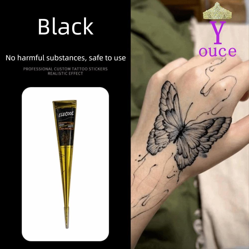 YOUCE Henna Tattoo Cream, Dễ sử dụng Bán vĩnh viễn Henna Paste Cone, Henna Cream Tạm thời Đen Nâu Nâ