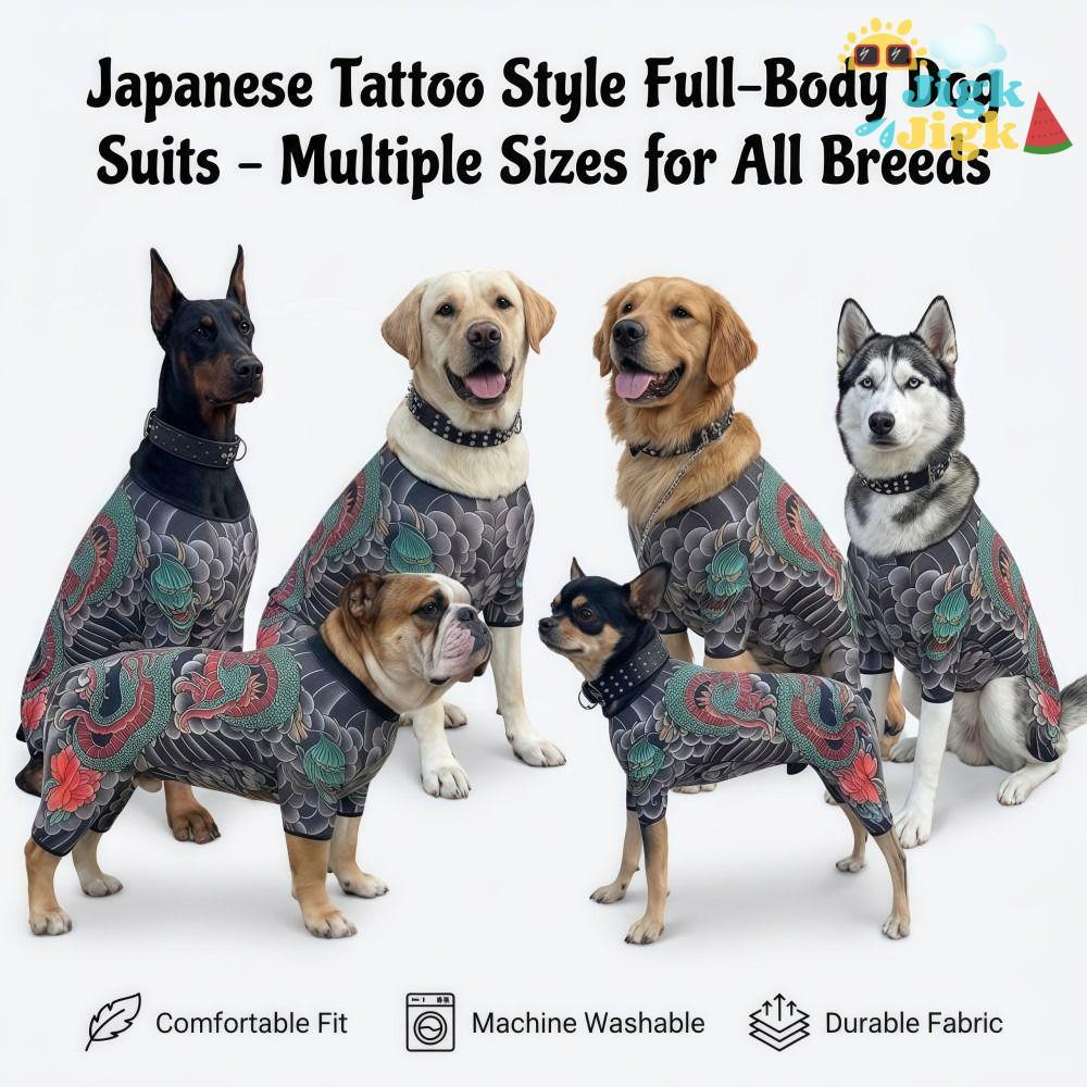 JIGK Pet Tattoo Jacket, Áo Vest xăm hình mèo giống như thật thoáng khí, Sáng tạo vui nhộn Bốn mùa Qu