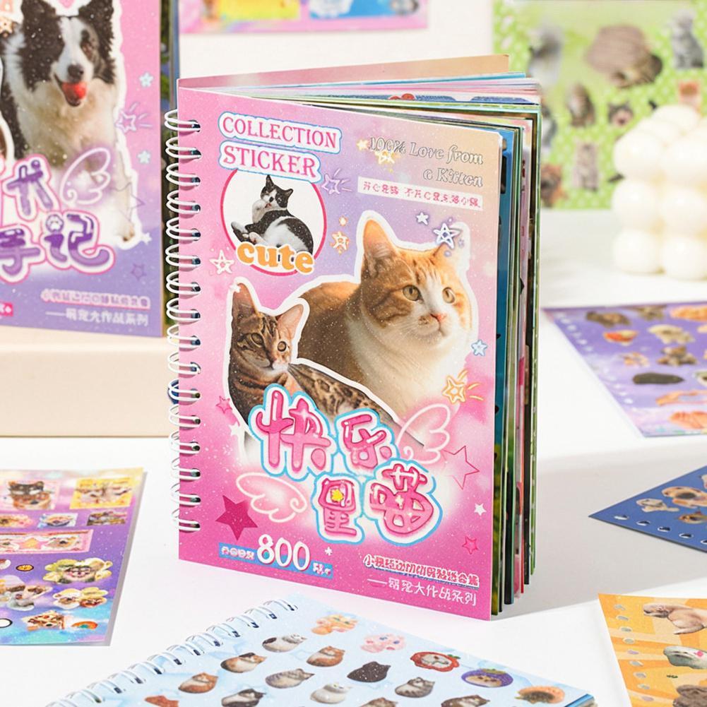 Nhãn dán chủ đề động vật Sách 30 tờ mỗi cuốn sách Nhãn dán trang trí loạt thú cưng dễ thương cho tạp
