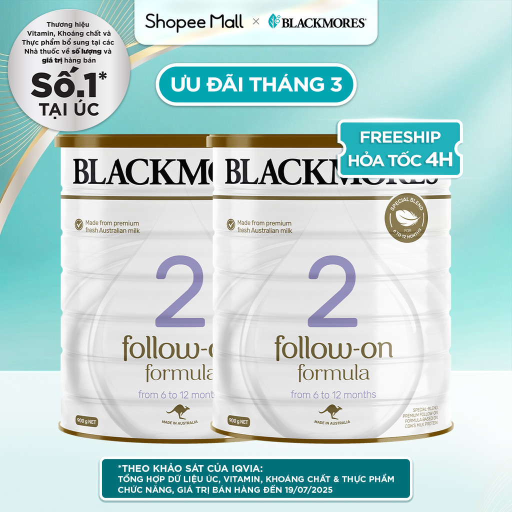 Combo 2 Hộp Sữa Blackmores số 2 Follow-On Formula (900g)