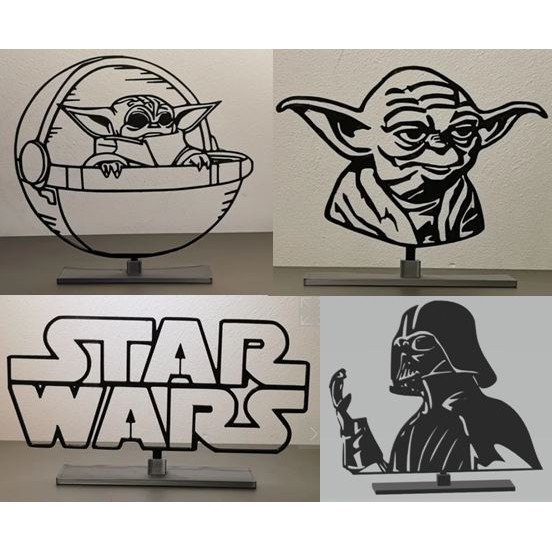 Star wars Yoda BabyYoda Dark Vader Star Wars display table office room display