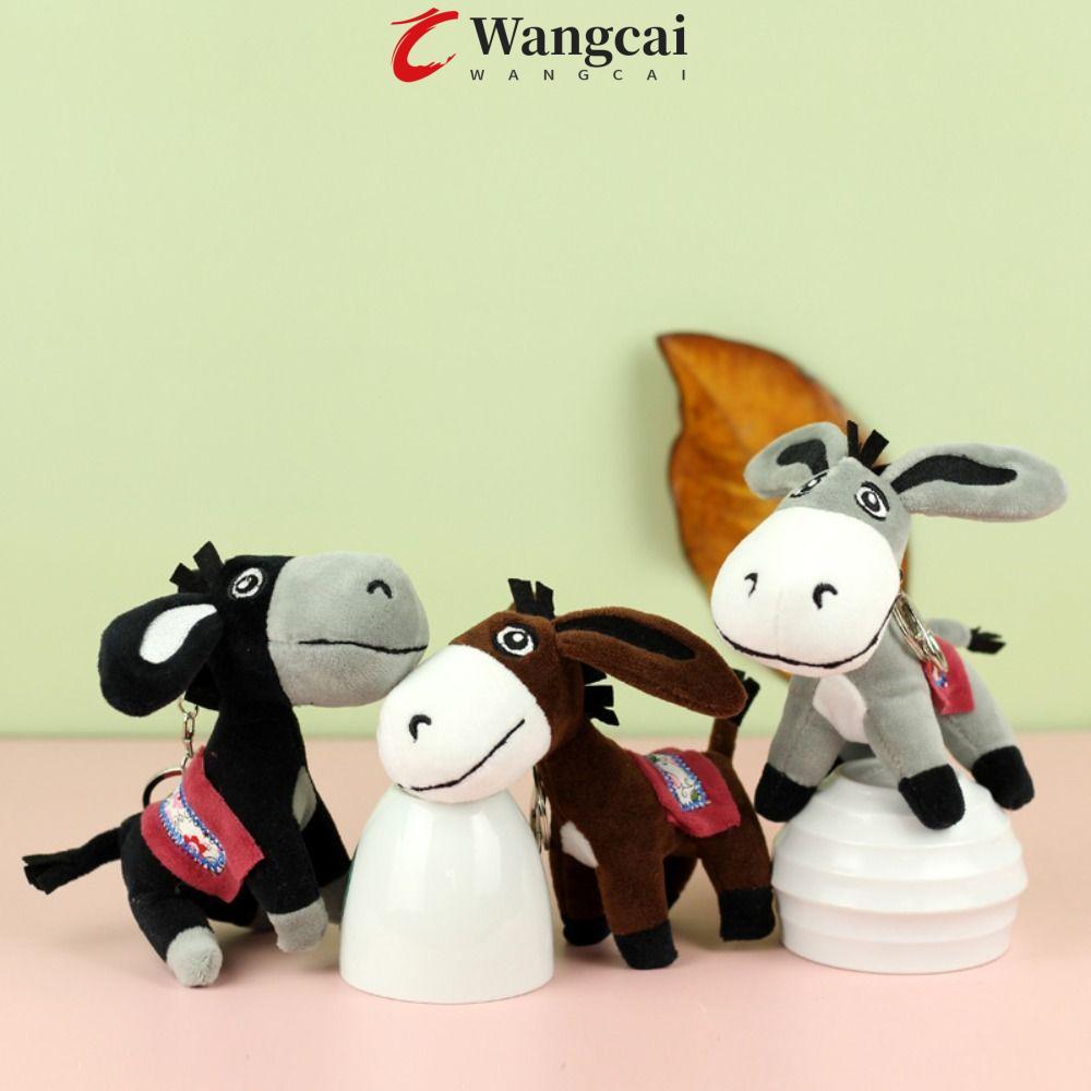 WANGMCAI Donkey Sang Trọng Móc Khóa, PP Cotton Lông Tơ Mini Donkey Búp Bê Nhồi Bông, Ngọt Ngào Mềm T