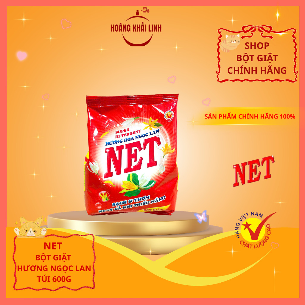 NET Bột Giặt Hương Hoa Ngọc Lan Sạch Thơm Túi 600g