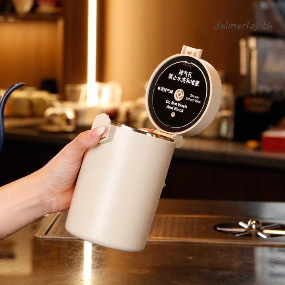 Bình đựng cà phê DELMER1OJ, Hộp đựng thực phẩm bằng thép không gỉ 600 ML, Bảo quản kín khí với thìa 