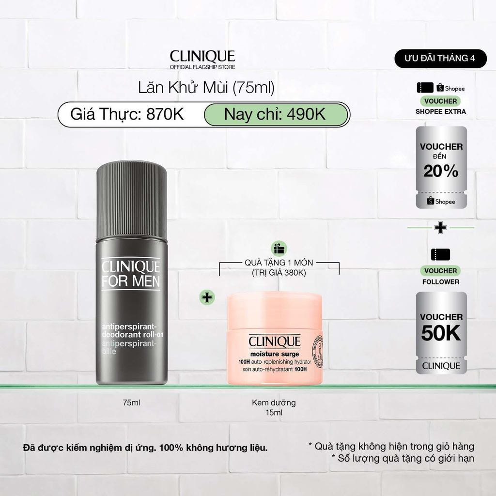 Lăn khử mùi cho nam CLINIQUE For Men Anti-Perspirant Deodorant Roll On 75ml