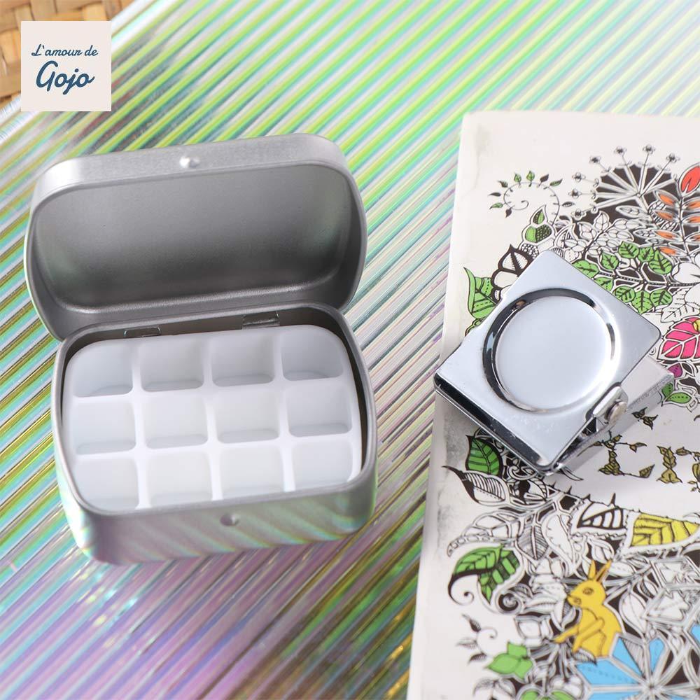 GOJO 12 / 24 Lưới Màu Nước Hộp, Hộp Sơn Màu Nước Trống Di Động, Mini Ngoài Trời Sắt Du Lịch Sơn Hộp 