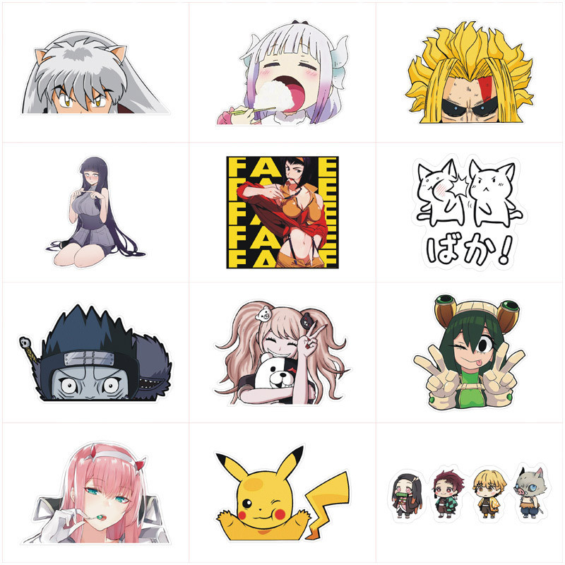 [Cartoon Waterproof Stickers] Secondary Beauty Cartoon Automobile Sticker Reflective Rear Window Fue