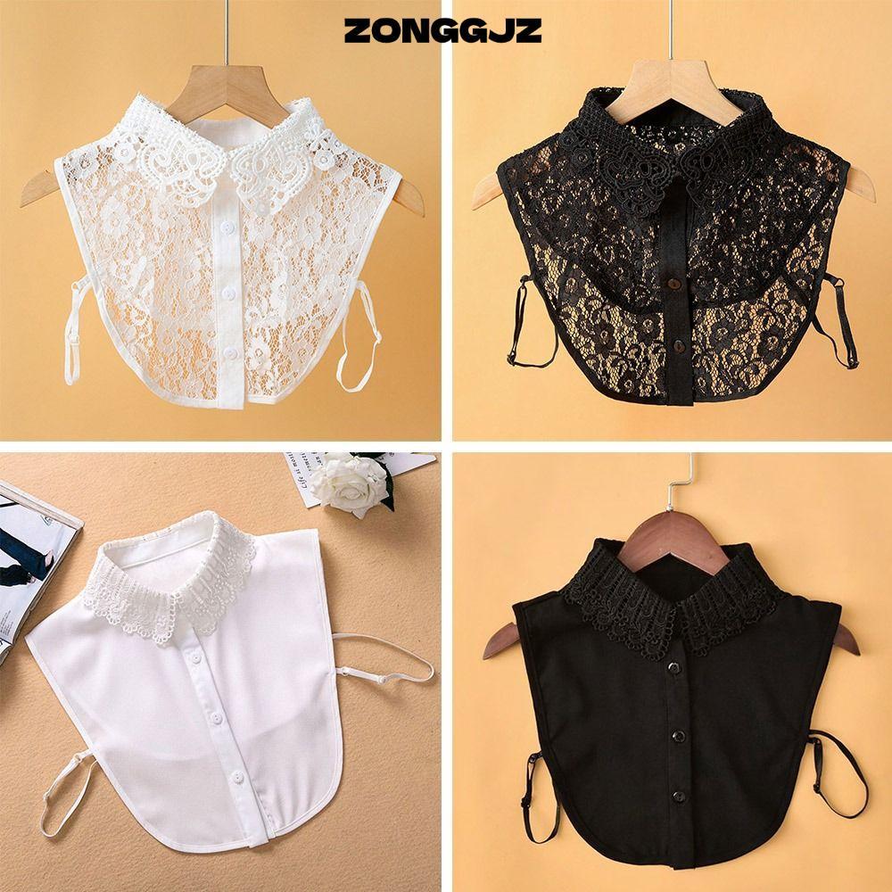 Zonggjz Cổ Giả Có Thể Tháo Rời, DIY Ren Cổ Giả, Khăn Choàng Quấn Trang Trí Ve Áo Nửa Áo Sơ Mi Nữ
