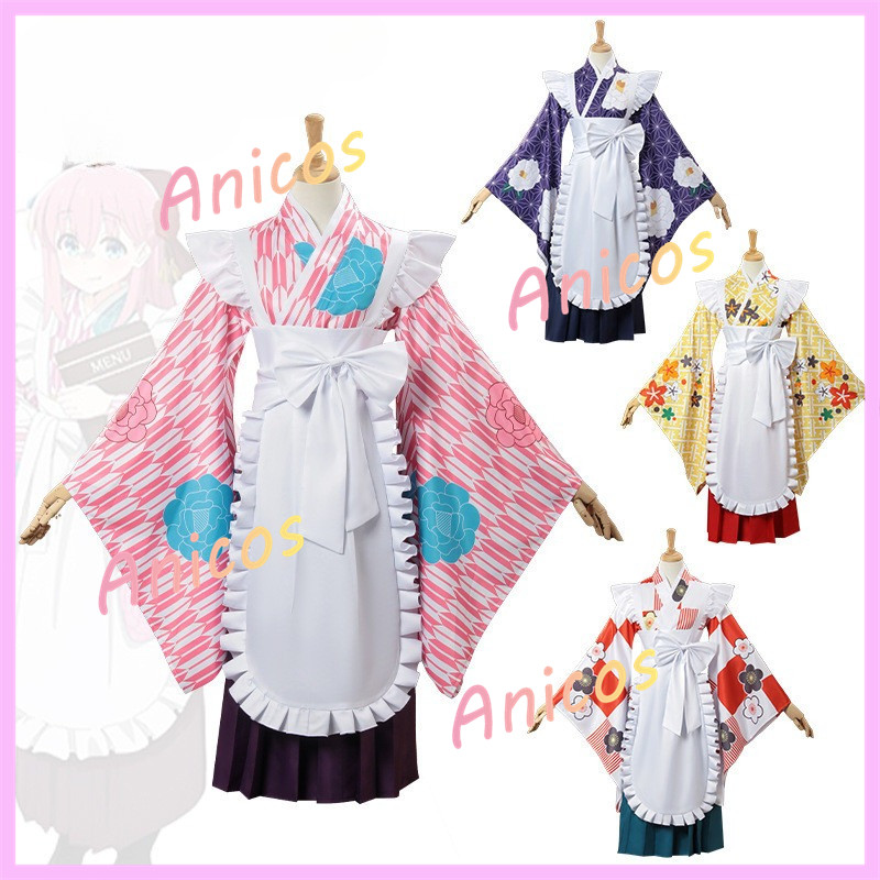 Bộ cosplay Maid Kimono Gotoh Hitori Ryou Nijika Kita từ Bocchi The Rock, phù hợp cho các bữa tiệc và
