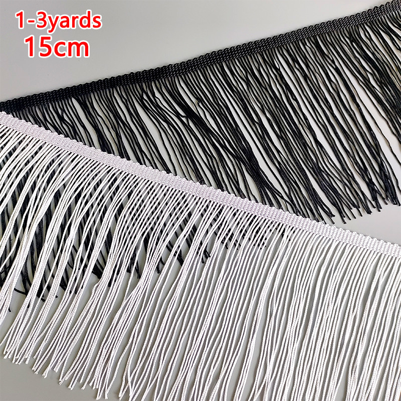 1-3Yards Viền Ren Co Giãn Cho May Đồ Lót Rộng 15cm Đầm Quần Áo Tự Làm Cô Dâu Đen Trắng Viền Ruy Băng