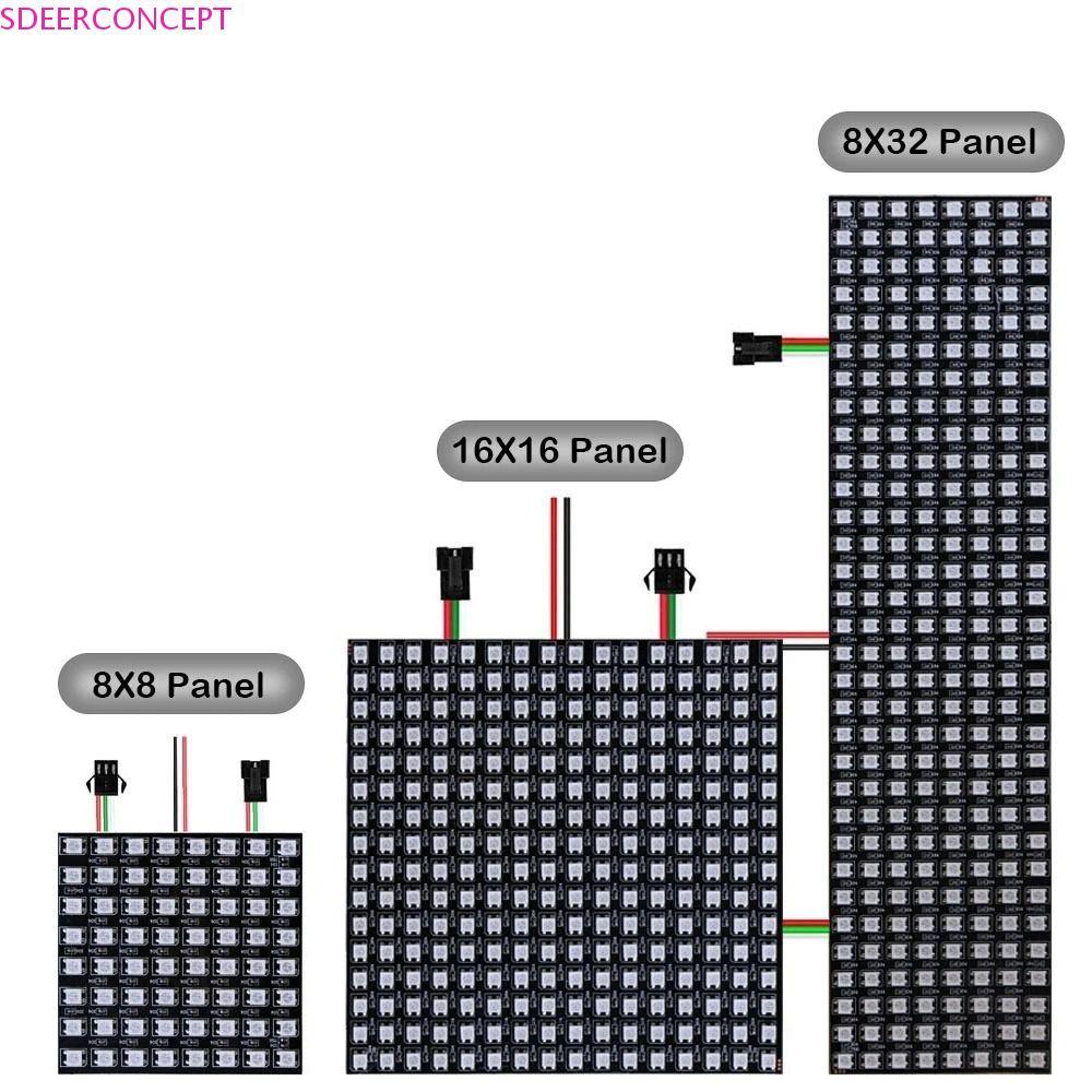 Bảng điều khiển ánh sáng SDEERCONCEPTNR Linh hoạt đầy màu sắc WS2812B 8x8 16x16 8x32 WS2812 với màn 