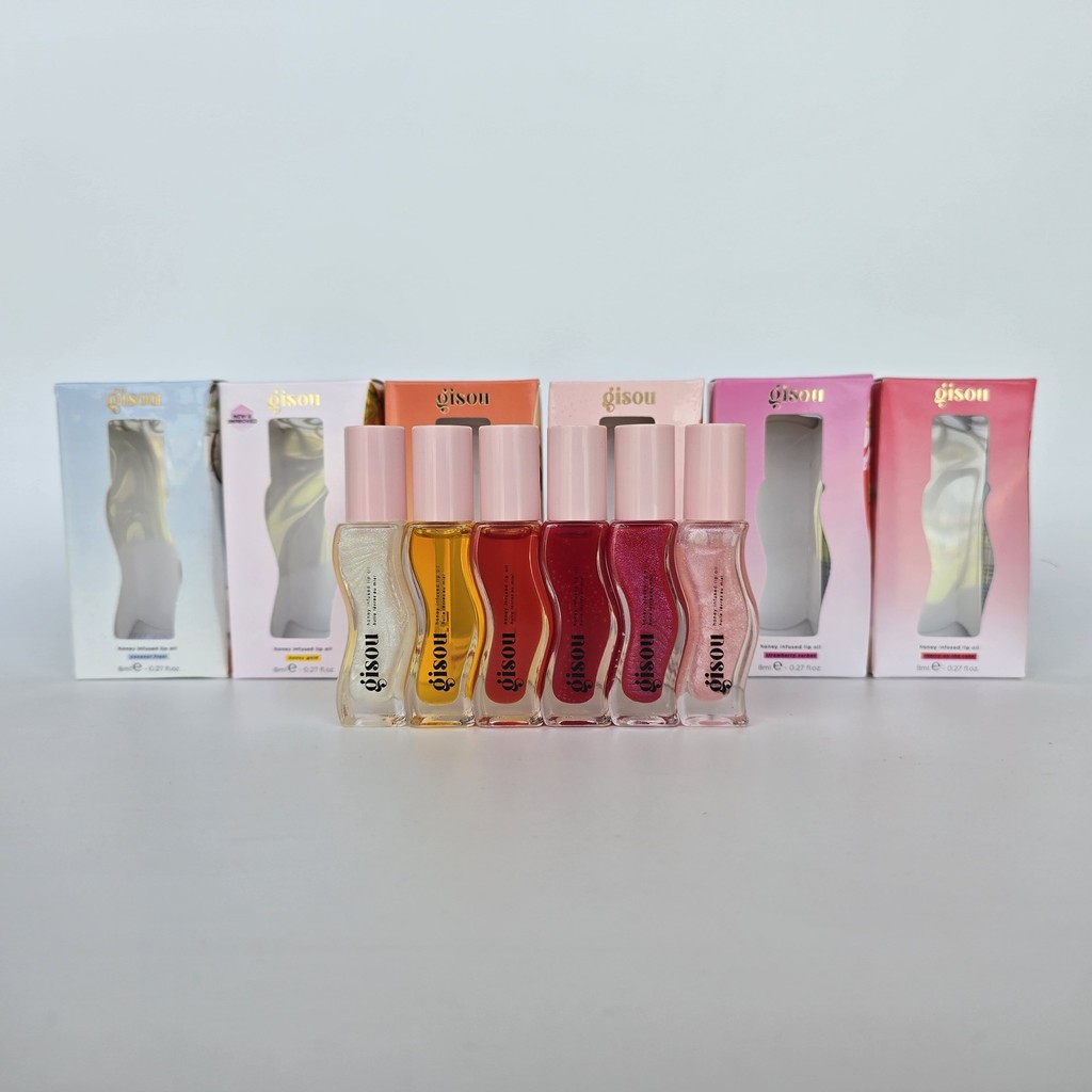 Gisou Lip Oil Dưỡng Ẩm Sửa Chữa Loại Bỏ Đường Môi Mật Ong Anh Đào Dừa Dâu Dưa Hấu Xoài 8ml Lip DWF0