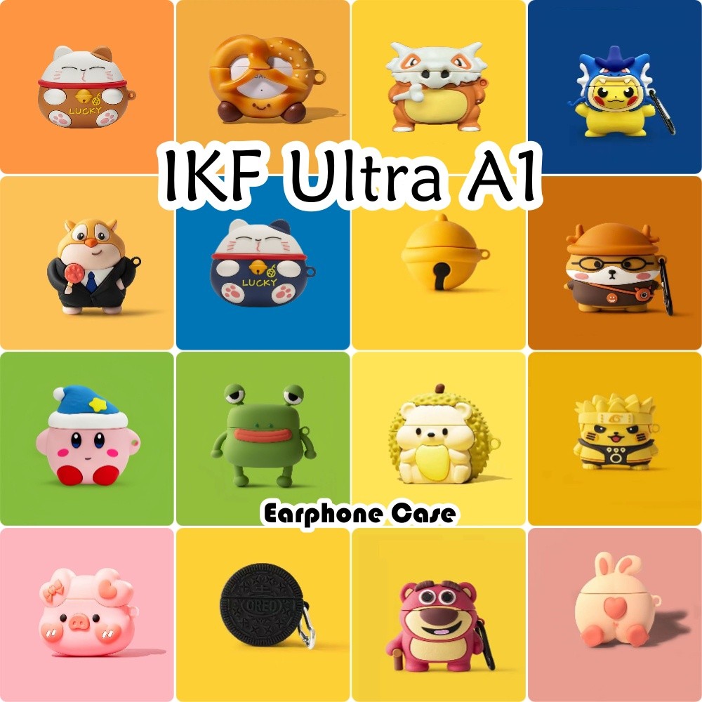 [Giao hàng nhanh] Dành cho vỏ tai nghe IKF Ultra A1 Vỏ silicon mềm tạo kiểu thời trang hoạt hình NO.