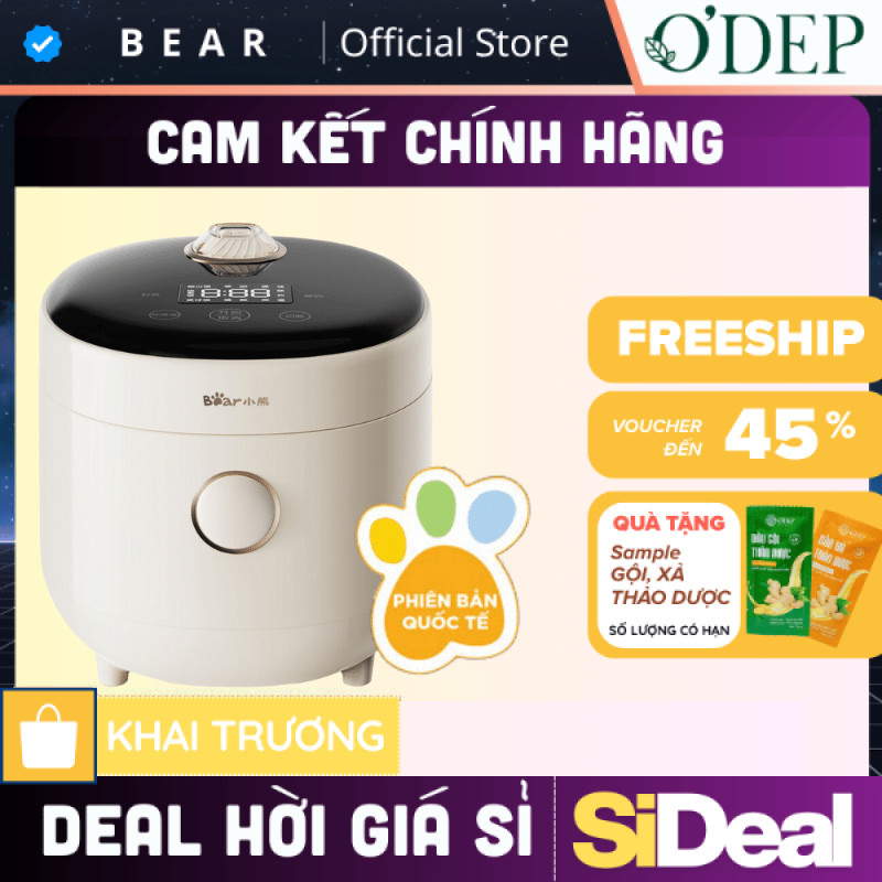 Nồi cơm điện mini Bear 1.6L lòng nồi 6 lớp, nấu nhanh, công nghệ mới DFB-C16K1 - SIDEAL SIA