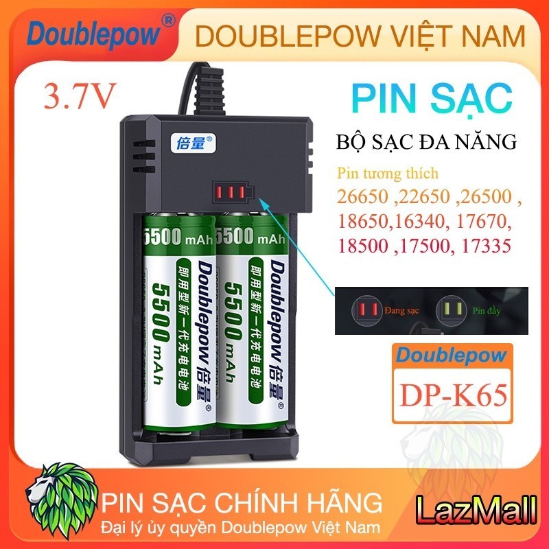 [HCM] Bộ Sạc Pin 3.7V Cho Pin Sạc 26650 16340 14500 18650 Tự Ngắt - Bộ Sạc Pin Đa Năng 3.7V DP-K65 c