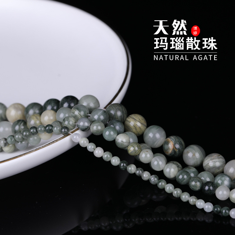 Hạt đá tự nhiên đính cườm thủ công Nass