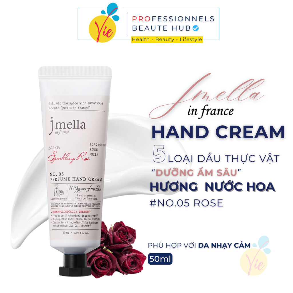 Kem Dưỡng Da Tay JMELLA Perfume Hand Cream Giúp Dưỡng Ẩm, Mềm Mịn Da Tay 50ml - Vie Beaute