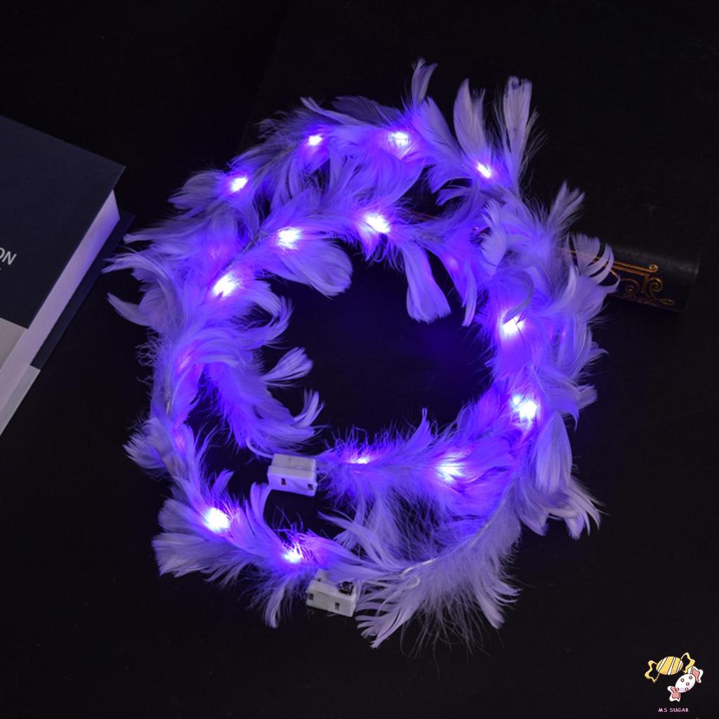 Chiếu Sáng Ngỗng Plume Vòng Hoa Mô Phỏng Ngỗng Plume Vòng Hoa Trang Trí Đầu Cho Phù Dâu Cưới Tiệc Hẹ