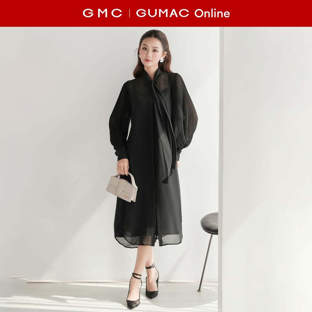 [MUA 2 GIẢM 25K] Đầm nữ sơ mi đi biển thời trang GUMAC sơ mi thắt nơ DB915 chất Lụa BIOPROTEIN MASK 