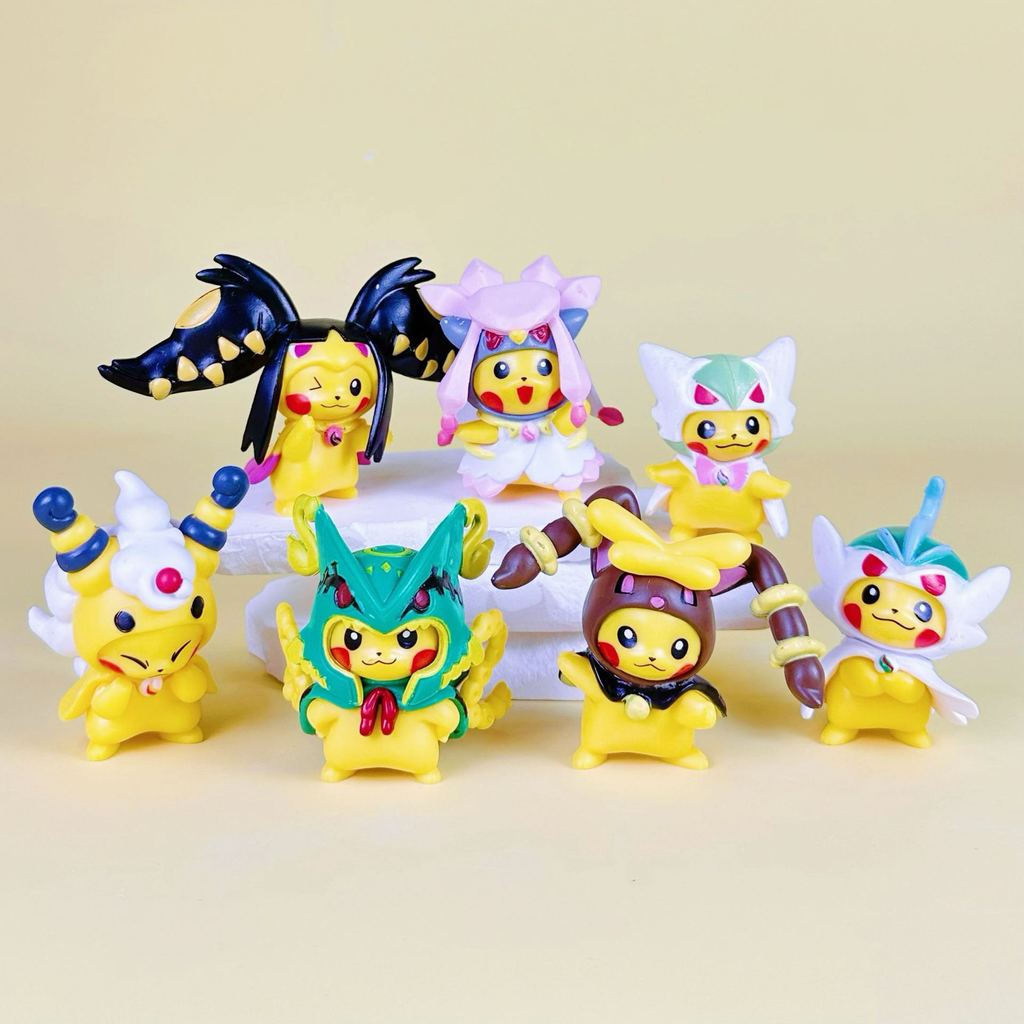 7 Cross-Dressing Pikachu Pokemon COS Pokémon Mystery Box Búp bê Hợp thời trang Chơi Pokemon Trang tr