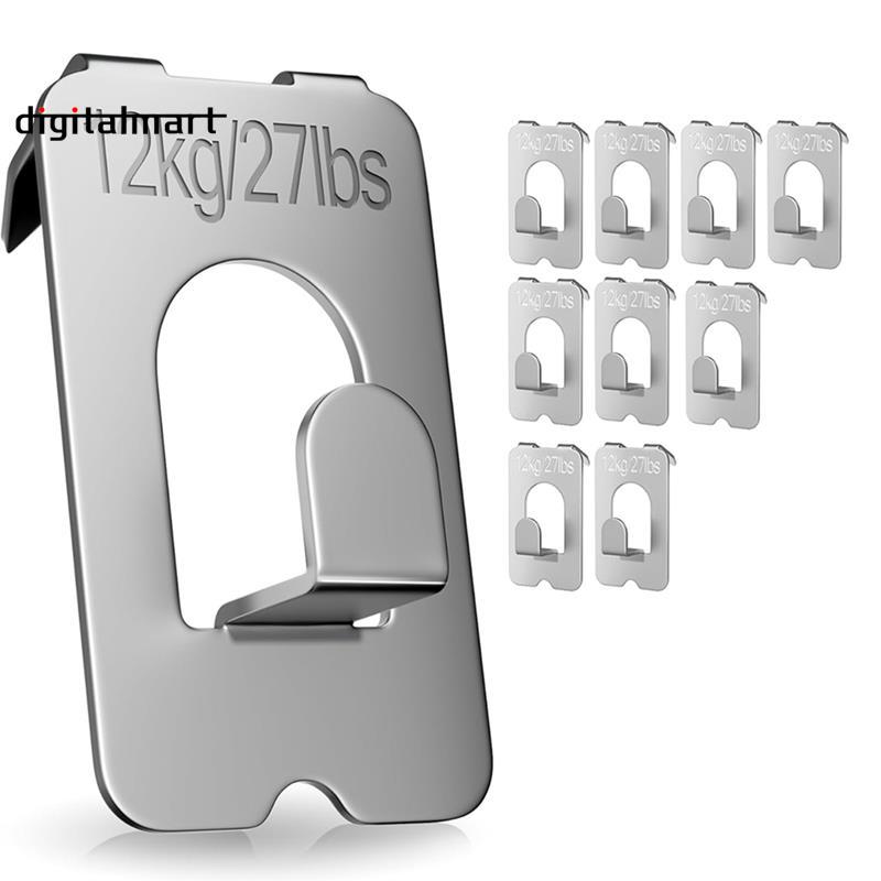 Dụng cụ miễn phí cho móc treo tranh vách thạch cao-Tạo móng vuốt 10 chiếc Hỗ trợ 27Lbs / 12kg cho mó