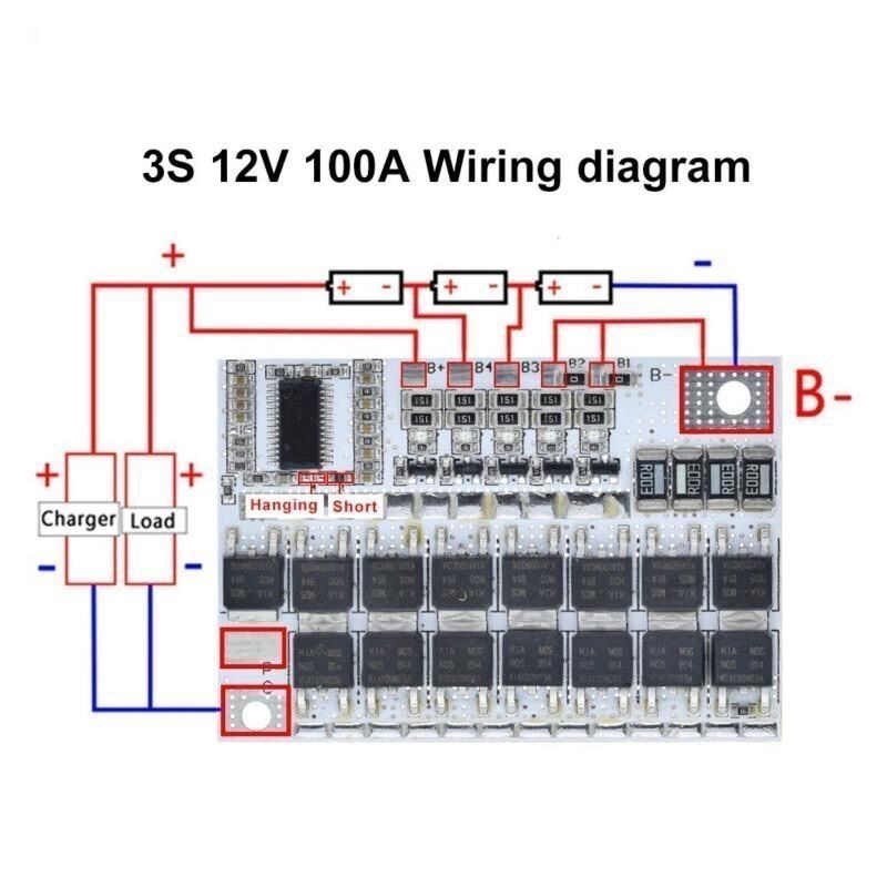 Bảng Mạch Bảo Vệ Pin Lithium Bms 3s 4s 5s 100a Polymer 12.6v 16.8v 21v Sự Bảo Vệ.