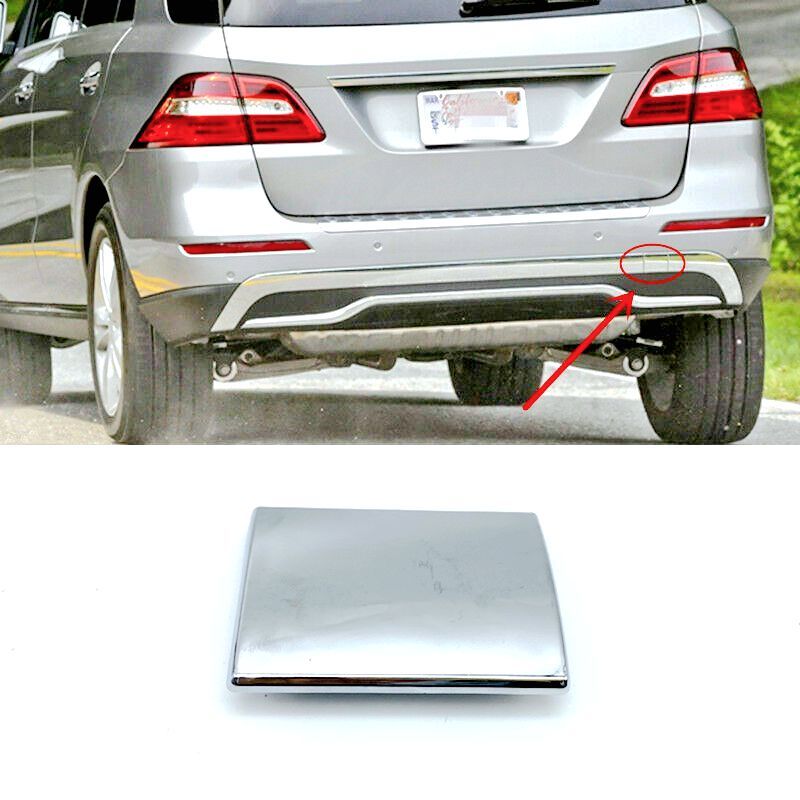 Dành Cho 2012-2015 Mercedes Benz ML GLE Class ML350 Phía Sau Cản Kéo Móc Che Mắt Nắp Chrome Bạc
