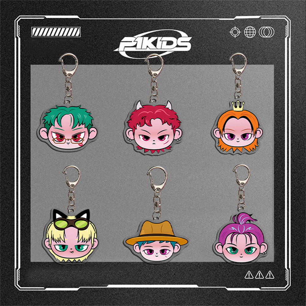 KPOP P1Harmony Concert Cartoon Keyring P1KIDS Cute Acrylic Keychain Pendant Bag Acces