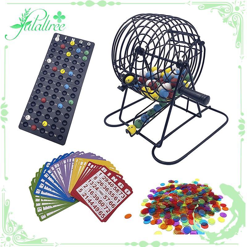 Bộ trò chơi Bingo cao cấp với lồng Bingo 6 Inch, bảng Bingo Master, 75 quả bóng màu, 50 thẻ Bingo và