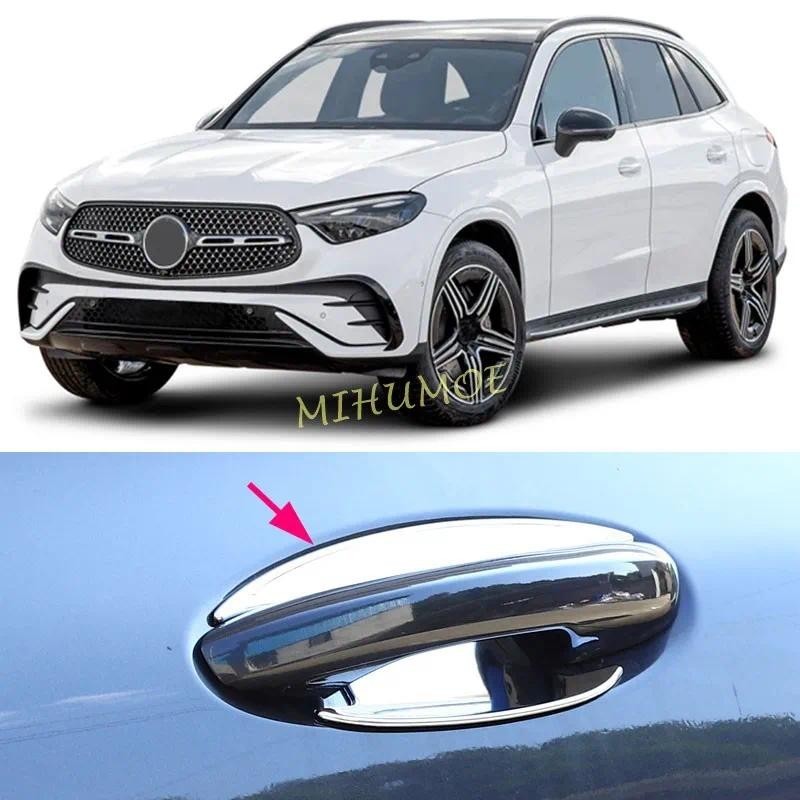 4 Tay Nắm Cửa Chrome Bóng Bao Quanh Bảo Vệ Cho Xe Mercedes Benz C GLC Class C200 C300 GLC300 2024 20