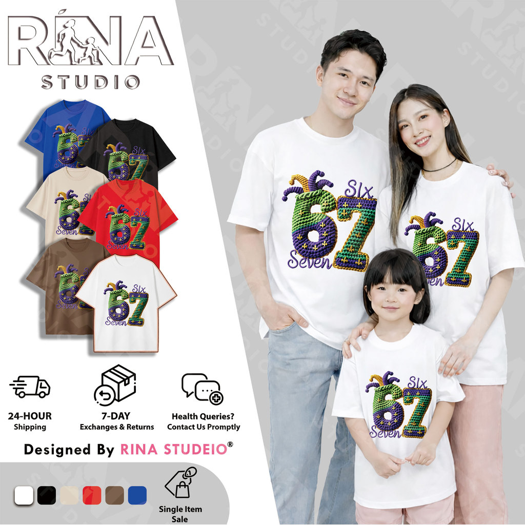 & COD RINA STUDIO Áo thun ngắn tay cổ tròn 1 Bông tinh tế Hashtag 67 Lễ hội kỷ niệm A21 3