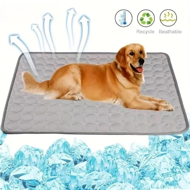 Portable Cooling Mat, Breathable Bed with Gel Ice Bricks, Summer Cooling Pad for Outdoor, Car Seat, 