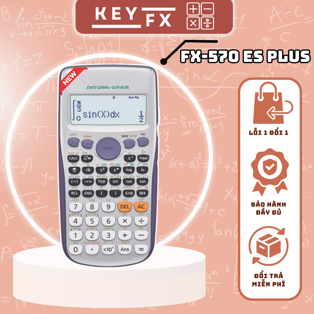 Máy Tính Casio FX-570ES Plus – 417 Chức Năng – Máy tính khoa học 570 es plus – Giá Tốt