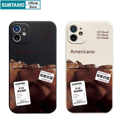 Ốp Điện Thoại Suntaiho Hợp Thời Trang Đá Americano In Cà Phê Silicon Mềm Cao Cấp Chống Sốc Cho iPhone 11 12 13 14 15 16 Pro Max IP 7 8 Plus X XS XR Xs max
