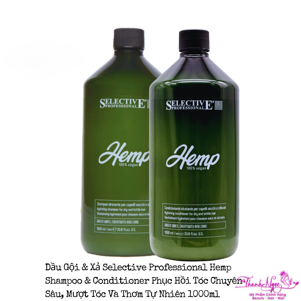 Dầu Gội Xả Selective Hem.p Vegan Thuần Chay Tự Giúp Phục Hồi Tóc Mềm Mượt | TN