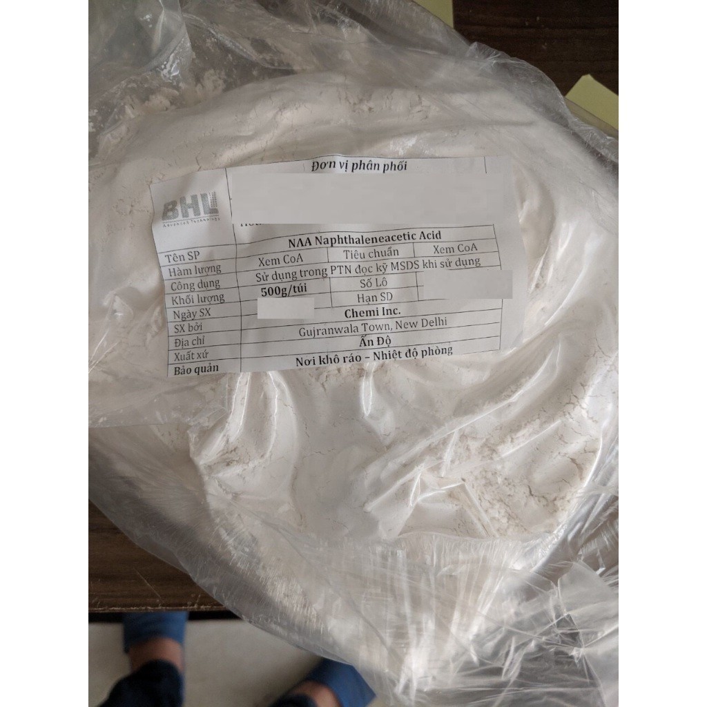 Chất kích rễ siêu mạnh Naa Ấn Độ auxin 99% túi 500g Naphthalene Axi.t Acetic - Naphthaleneacetic aci