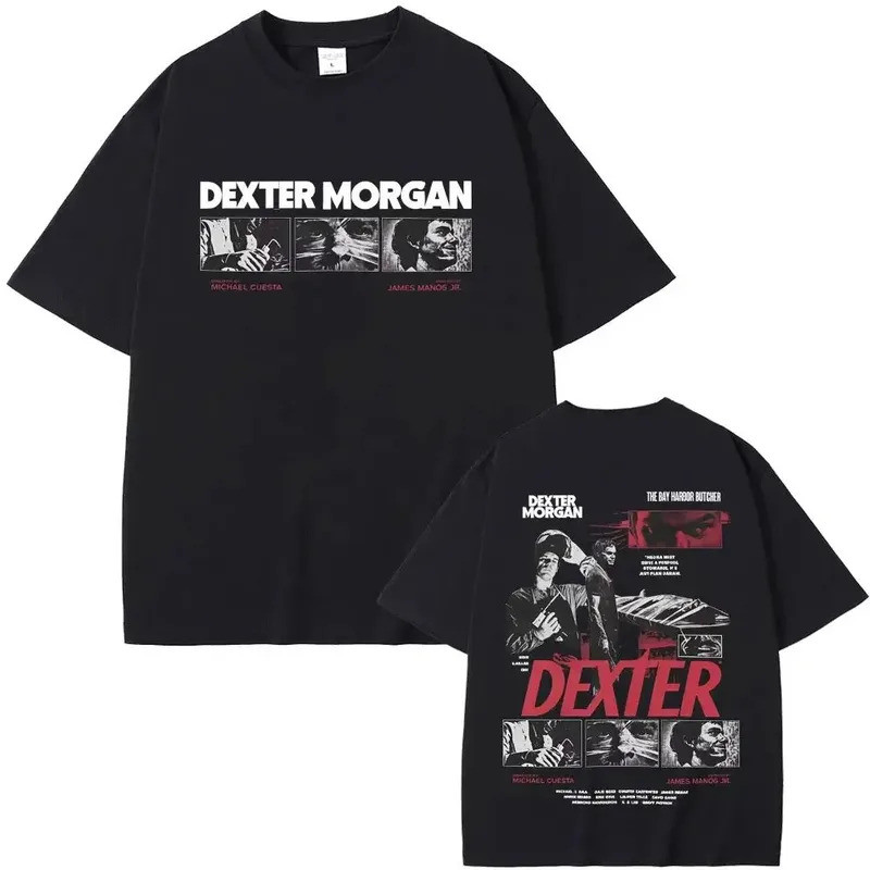 Dexter Morgan Bay Đồ Tể Cotton Cổ Điển Áo Thun Dạo Phố Phong Cách Plus Kích Thước Phiên Bản Giới Hạn