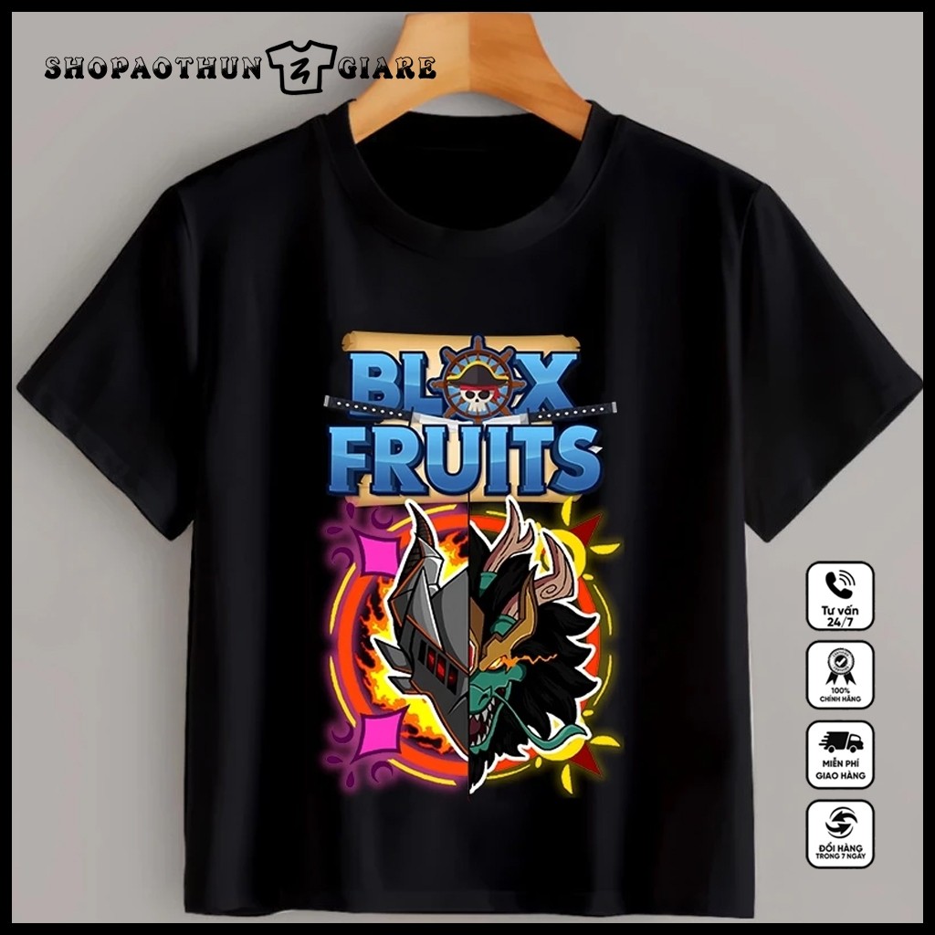 Áo thun Blox Fruit trái Rồng - Roblox Blame John - Sans 504 - baby three - Tv Man skibidi LUFFY Zoro