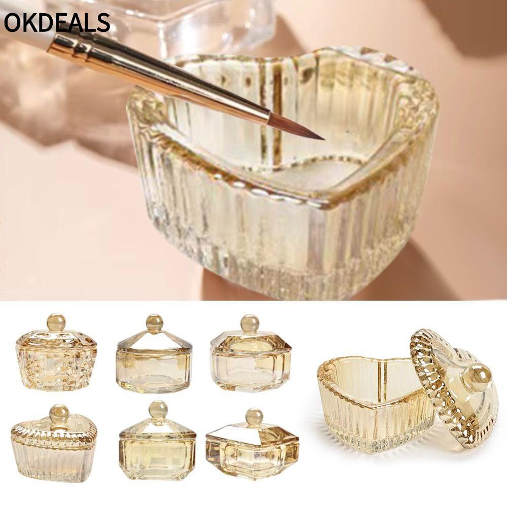 OKDEALS Glass Dappen Dish, Acrylic Nail Supplies Liquid Powder Glass, Phụ kiện Crystal Universal Nai