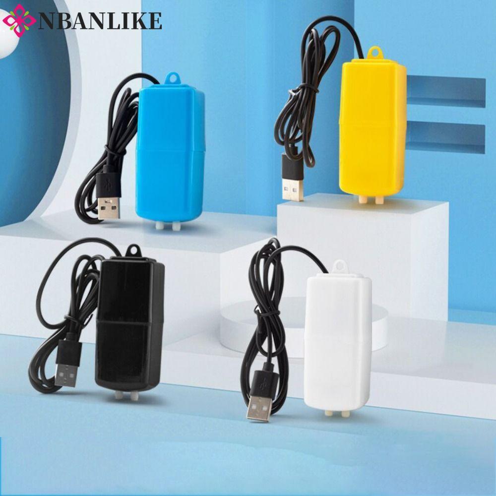 Máy bơm oxy USB NBANLIKE, Máy bơm không khí bể cá Mini bằng nhựa im lặng, Máy nén khí có máy tạo oxy không khí Tiết kiệm năng lượng Máy sục khí lỗ đôi tại nhà
