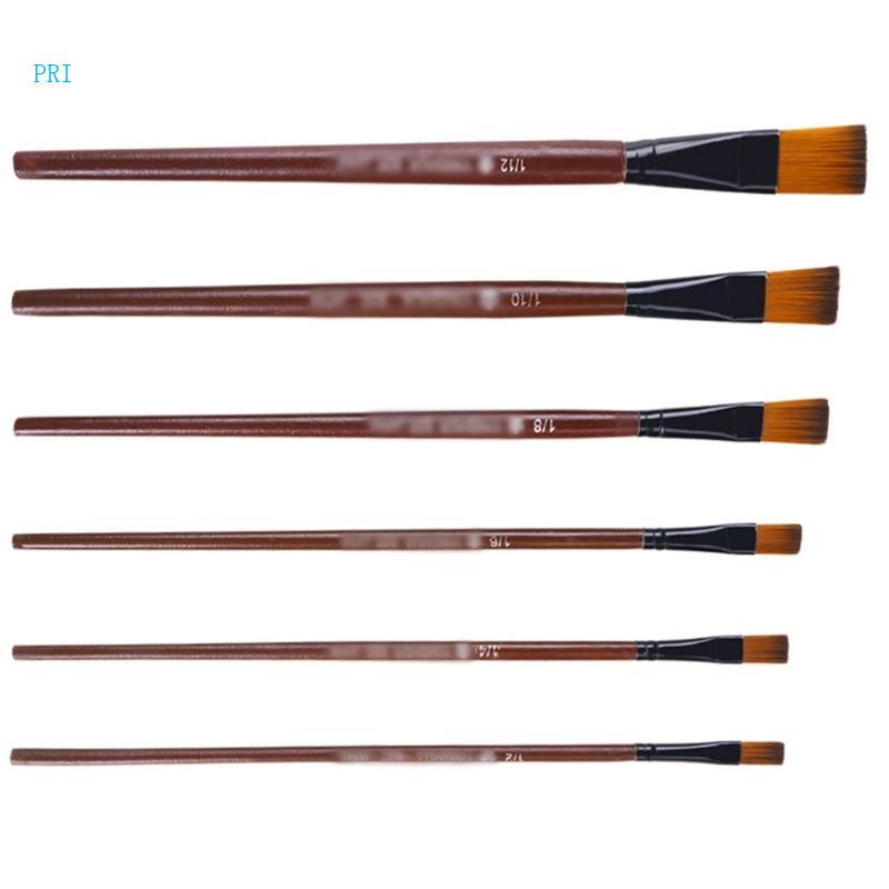 Pri 6 Chiếc Flat Paint Brush Artist Paint Brush Nylon Hair Paint Brush dành cho người lớn