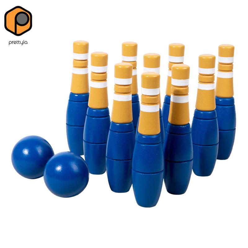 10 Miếng Gỗ Bowling Bộ Bền Bãi Cỏ Bowling Và Trò Chơi Bóng Trượt Tuyết