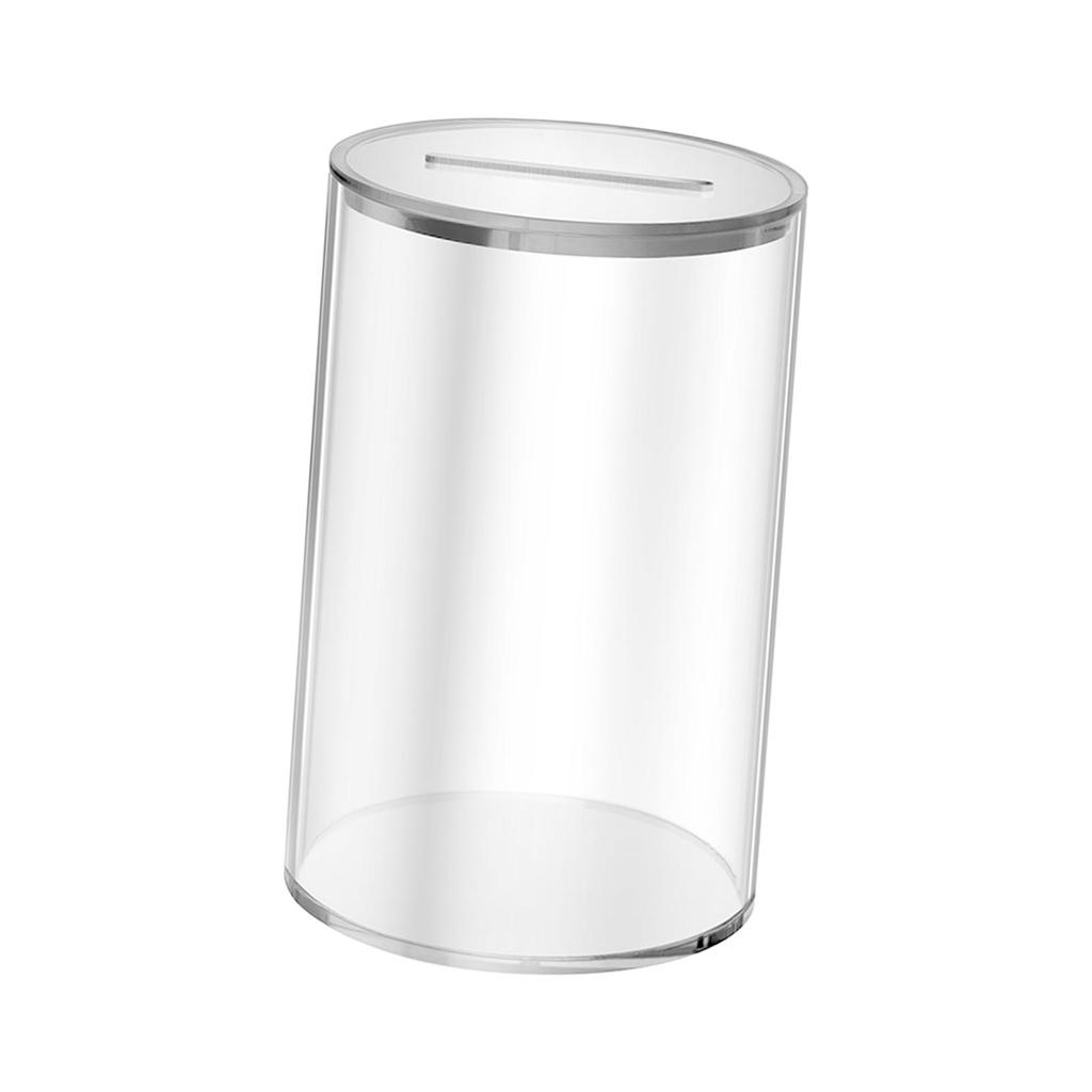 Hộp tiết kiệm tiền Acrylic Hộp đựng tiền tròn Nồi tiết kiệm chắc chắn Bình tiết kiệm trong suốt