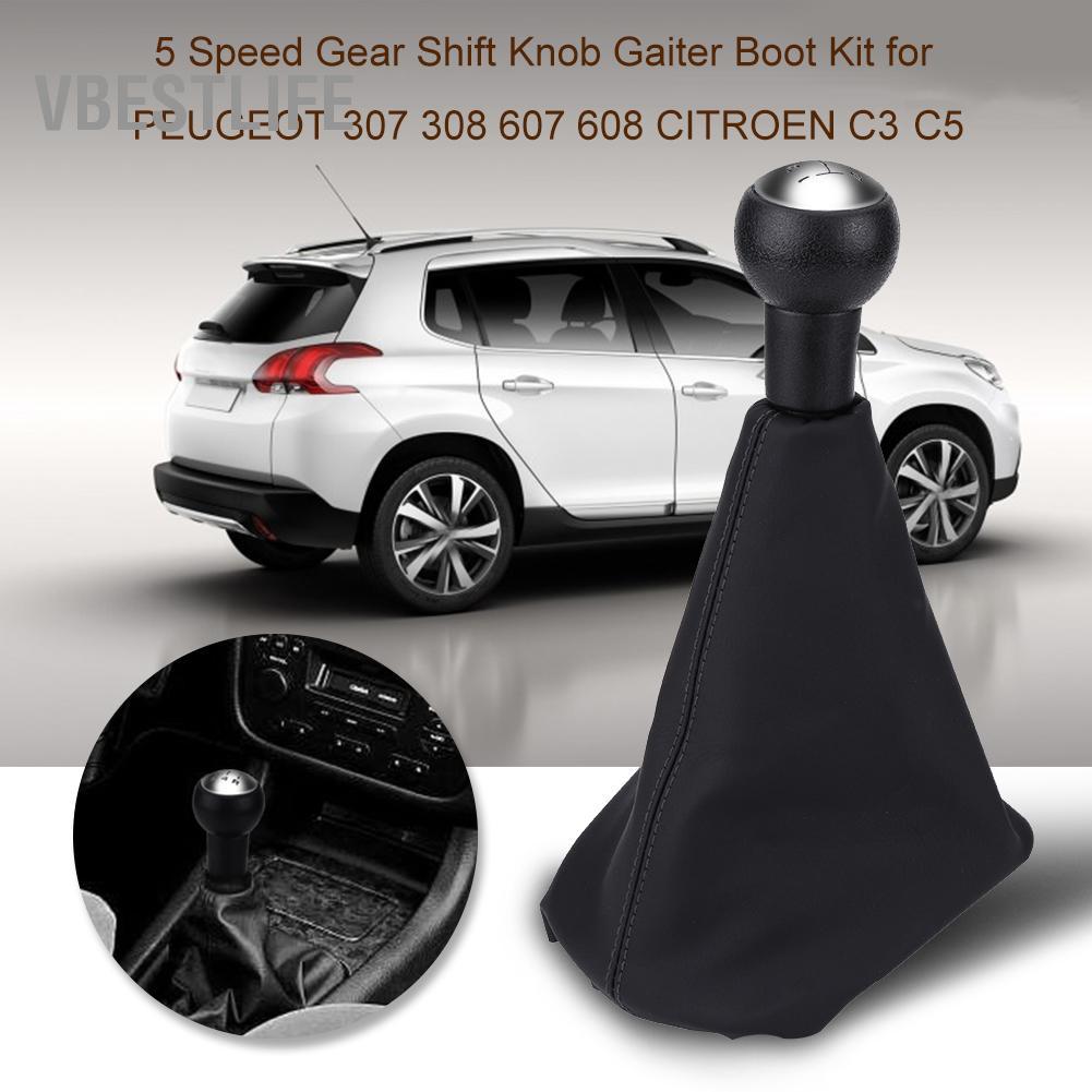 VBESTLIFE Keenso 5 Tốc Độ Xe Bánh Răng Chuyển Dịch Dính Núm Gearstick Tem Mạc Khởi Động Bộ-và Da Đen