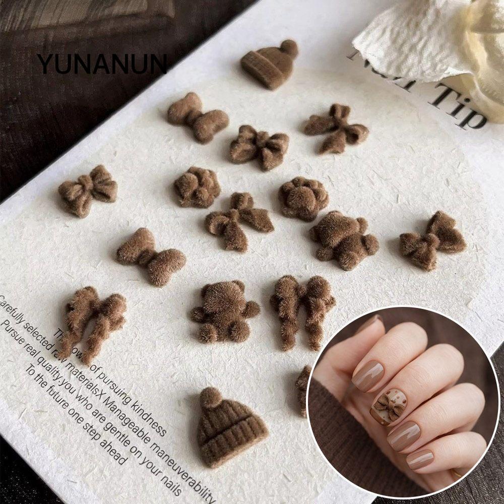 YUNAUN Nail Art Trang trí, Nhựa Hoa Charms Cat Claw Nail Charms, Phụ kiện thanh lịch Trang trí nơ nh