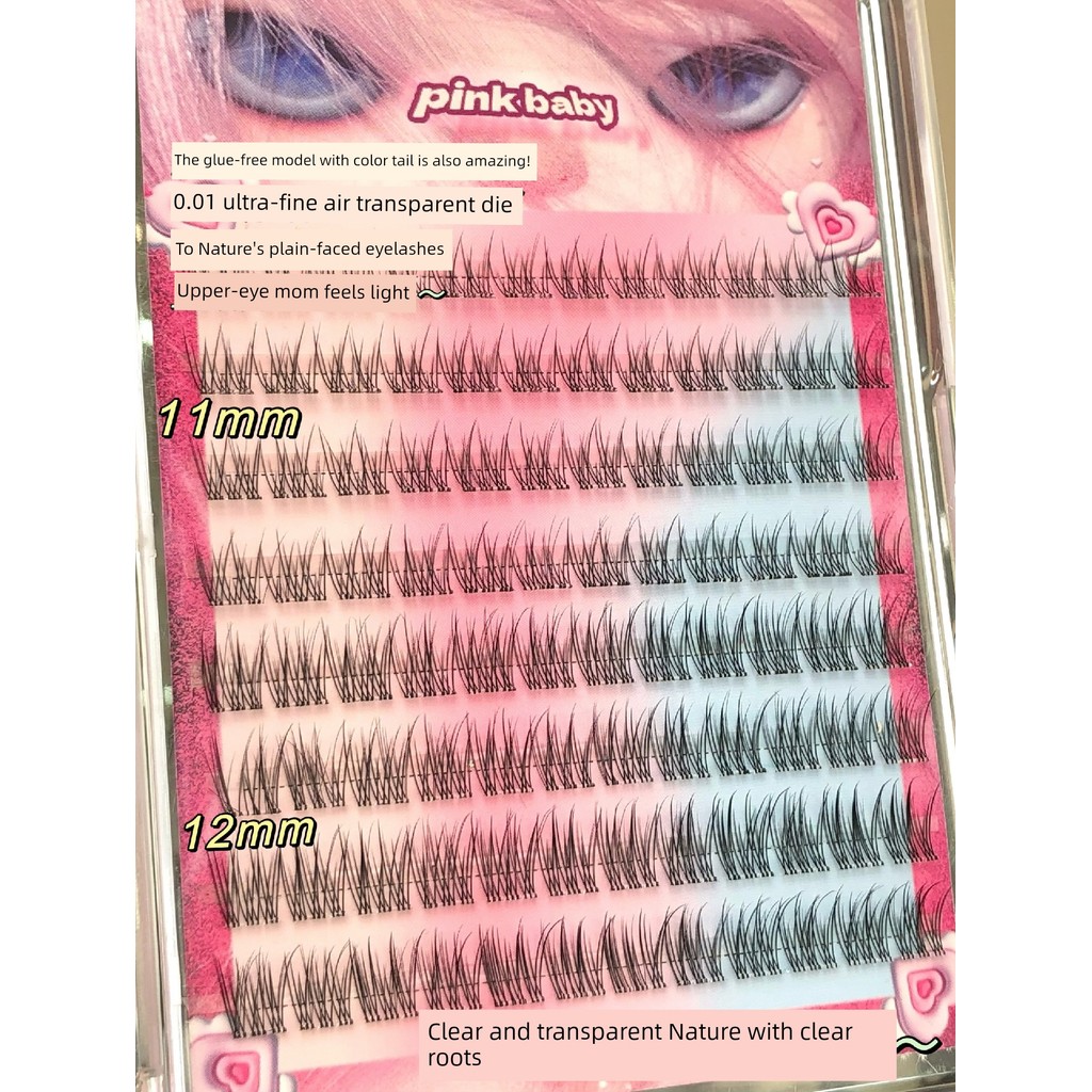 Lông mi giả đuôi cá trong suốt Bộ ba lông mi giả tự nhiên đuôi cá
